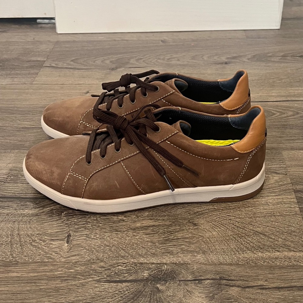 Florsheim Crossover Lace To Toe Sneaker Mens 9 M Mushroom Leather 14307-051